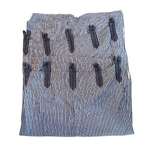 Park B. Smith All Cotton Black/Gray and White Striped Tab Curtain Panels